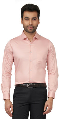 KESHAV SRUSHTI Men Solid Formal Pink Shirt