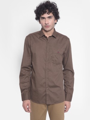 CRIMSOUNE CLUB Men Checkered Casual Brown, White Shirt