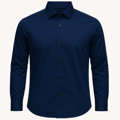 Henry Castle & Co Men Solid Formal Blue Shirt