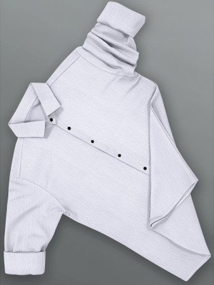 Khushi Creation Men Self Design Casual White Shirt