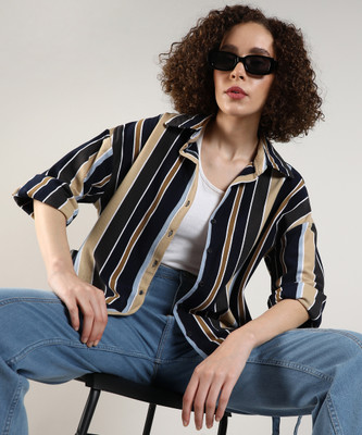 CAMPUS SUTRA Women Solid Casual Multicolor Shirt