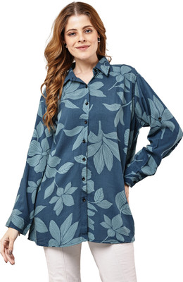 stylemyth Women Printed Casual Black Shirt