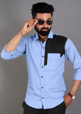 VeeraFlex Men Solid Casual Blue Shirt