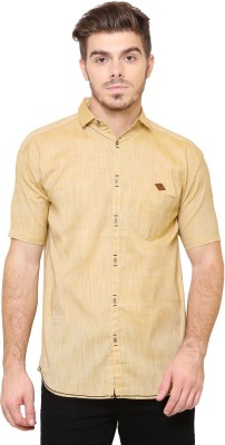 KUONS AVENUE Men Self Design Casual Beige Shirt