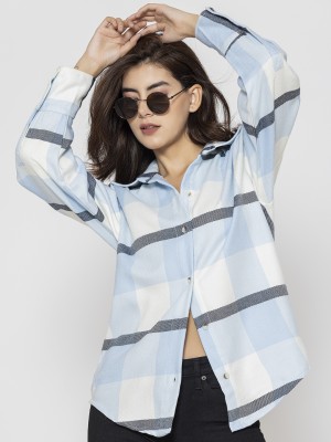 Lounge Dreams Women Checkered Casual Pink Shirt