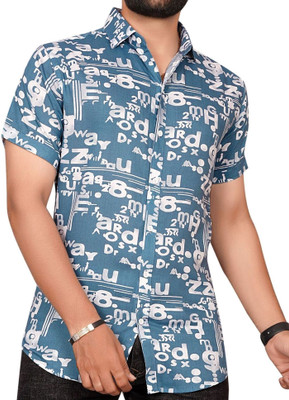 METRONAUT Men Printed Casual Blue Shirt
