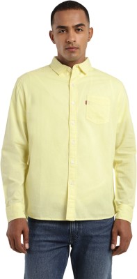 LEVI'S Men Solid Casual Yellow Shirt