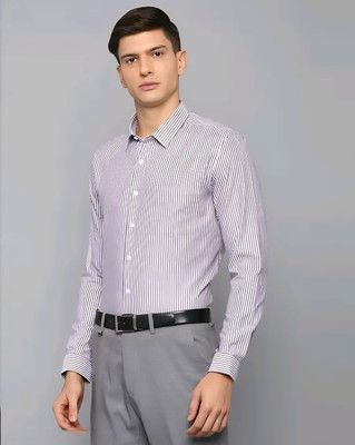 JILANI TRADERS Men Striped Formal Purple, White Shirt