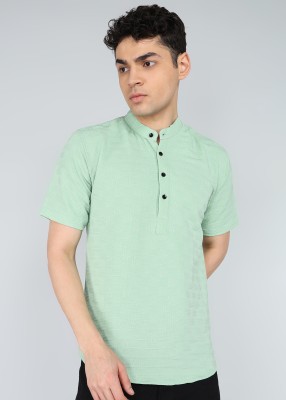 Paralians Men Solid Casual Green Shirt