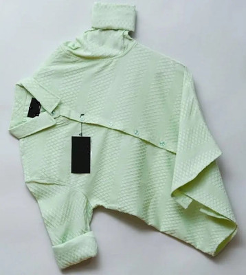 Tyzlo Men Self Design Casual Light Green Shirt