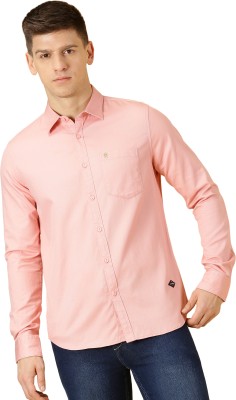 THOMAS SCOTT Men Solid Casual Pink Shirt