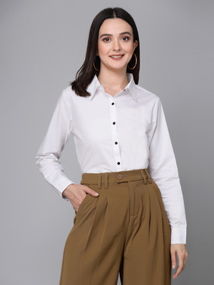 Style Quotient Women Solid Casual White Shirt
