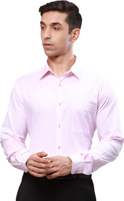 Raymond Men Self Design Formal Pink Shirt