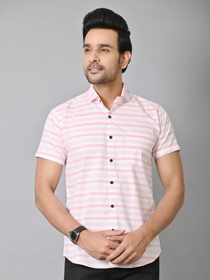 YAAROW Men Printed Casual Pink Shirt
