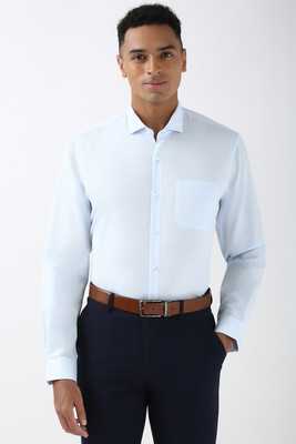PETER ENGLAND Men Self Design Formal Blue Shirt