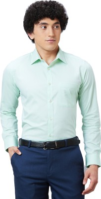Raymond Men Self Design Formal Light Green Shirt