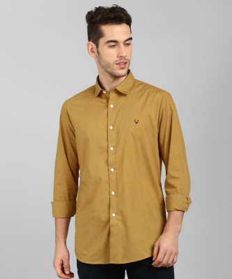 Allen Solly Men Solid Casual Yellow Shirt