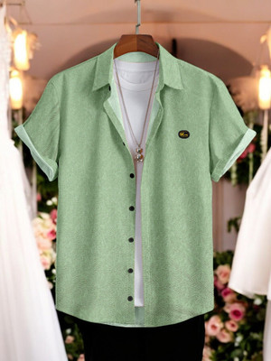 GCFAB Men Printed Casual Green Shirt