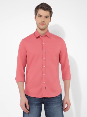 NUMERO UNO Men Solid Casual Pink Shirt