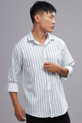 shardha enterprise Men Striped Casual Blue Shirt