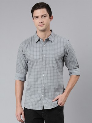 PROVOGUE Men Checkered Casual Grey, Black Shirt