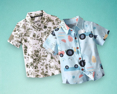 RAVYA TRENDZ Boys Printed Casual Multicolor Shirt