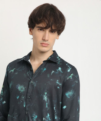 THE BEAR HOUSE Men Printed Casual Blue Shirt