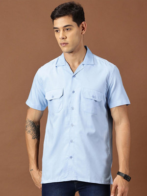 INVICTUS Men Solid Casual Blue Shirt