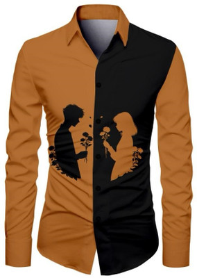 JRKENTERPRISE Men Printed Casual Brown Shirt