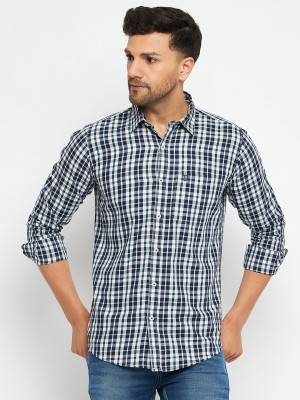 DUKE Men Checkered Casual White Shirt