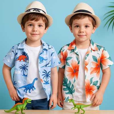 SVHFashion Boys Printed Casual Multicolor Shirt(Pack of 2)