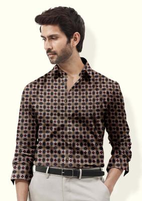 FTX Men Printed Casual Brown Shirt