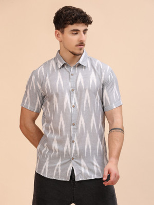 Moda Rapido Men Self Design Casual Grey Shirt