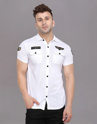 Blisstone Men Solid Casual White Shirt