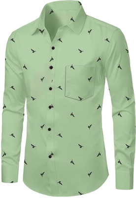 GOYANIENTRPRS Men Solid Casual Light Green Shirt