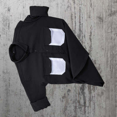 Typetron Fashion Men Self Design Casual Black Shirt