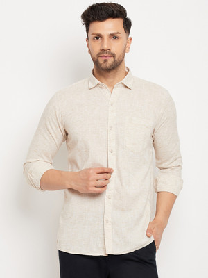 DUKE Men Solid Casual Beige Shirt