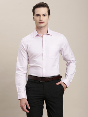 TURTLE Men Self Design Formal Pink Shirt