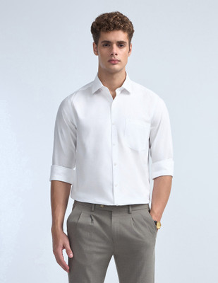 ARROW Men Self Design Formal White Shirt