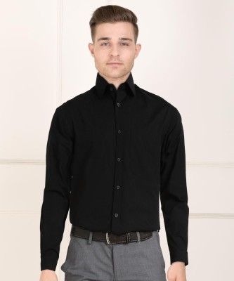 Raymond Men Solid Formal Black Shirt