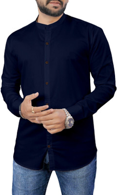 VTEXX Men Solid Formal Dark Blue Shirt