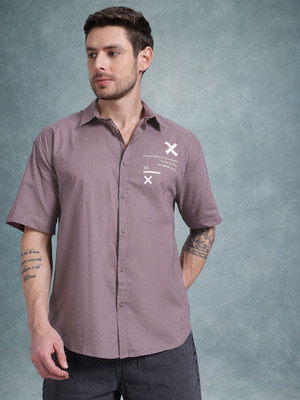 Roadster Men Printed Casual Brown Shirt