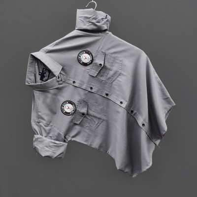 HouseOfCommon Men Solid Casual Grey Shirt