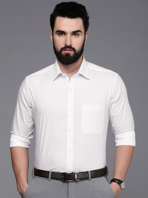 Raymond Men Printed Formal White Shirt