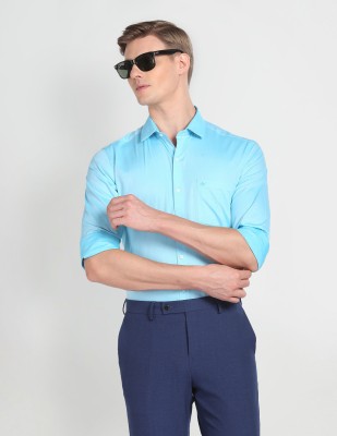 ARROW Men Self Design Formal Light Blue Shirt