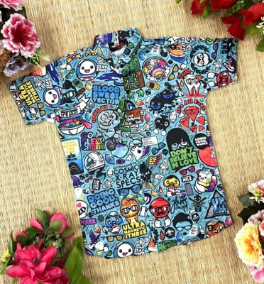 ROAMIES Boys Printed Casual Multicolor Shirt