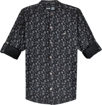 CAVIO Boys Printed Casual Black Shirt