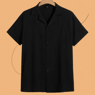 Dharamraj Fashion Men Striped Casual Black Shirt