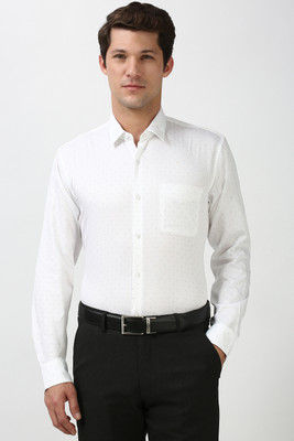 PETER ENGLAND Men Printed Formal White Shirt