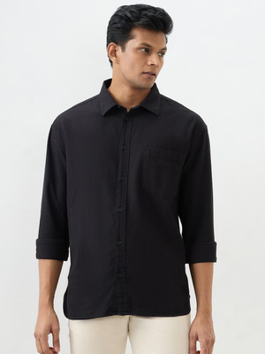 Spykar Men Solid Casual Black Shirt